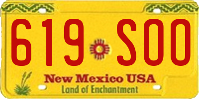 NM license plate 619SOO