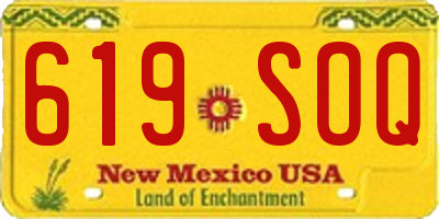 NM license plate 619SOQ