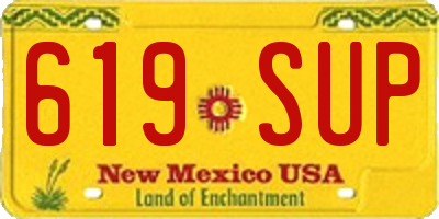 NM license plate 619SUP