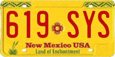 NM license plate 619SYS