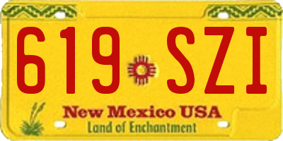 NM license plate 619SZI