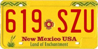 NM license plate 619SZU