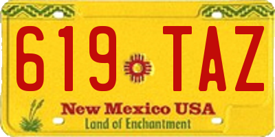 NM license plate 619TAZ