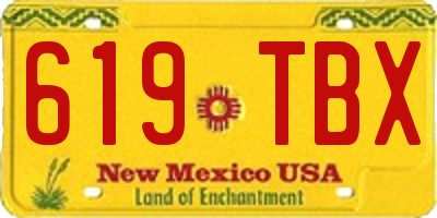 NM license plate 619TBX