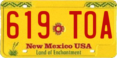 NM license plate 619TOA