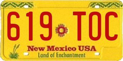 NM license plate 619TOC