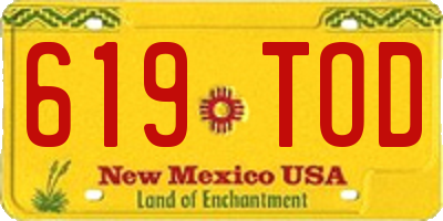 NM license plate 619TOD