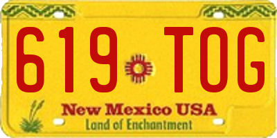 NM license plate 619TOG