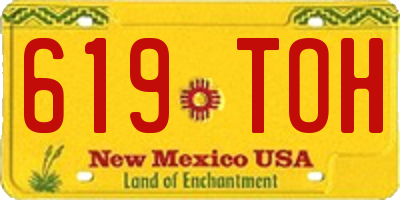 NM license plate 619TOH