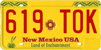 NM license plate 619TOK