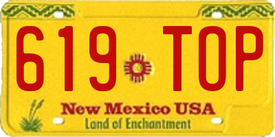NM license plate 619TOP