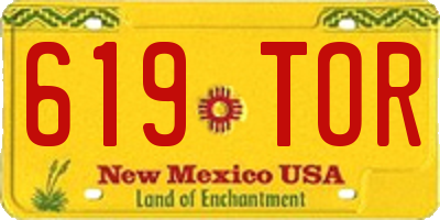 NM license plate 619TOR