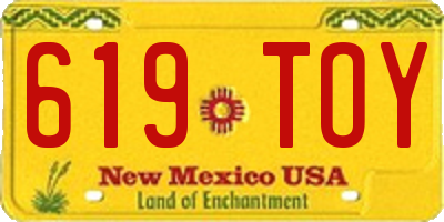 NM license plate 619TOY