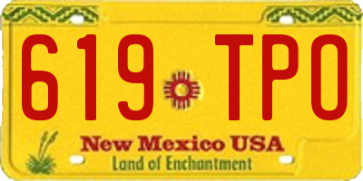 NM license plate 619TPO