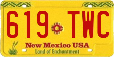 NM license plate 619TWC
