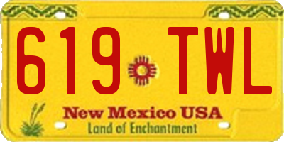 NM license plate 619TWL