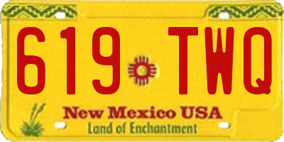 NM license plate 619TWQ