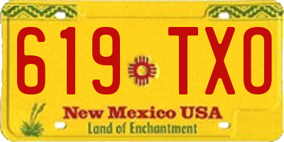 NM license plate 619TXO