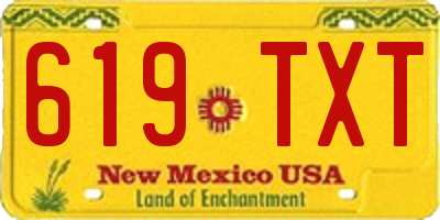 NM license plate 619TXT