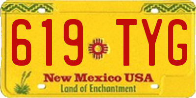 NM license plate 619TYG