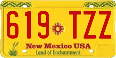 NM license plate 619TZZ