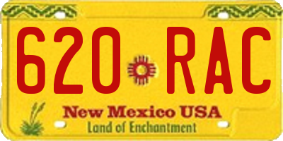 NM license plate 620RAC