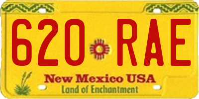 NM license plate 620RAE