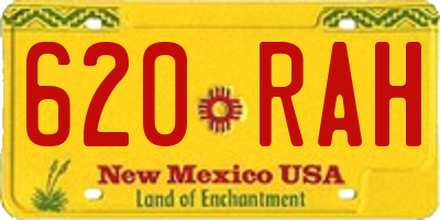 NM license plate 620RAH