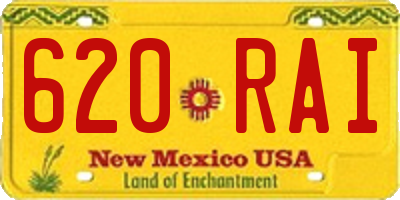 NM license plate 620RAI