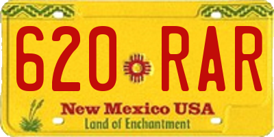 NM license plate 620RAR