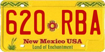 NM license plate 620RBA