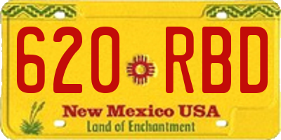 NM license plate 620RBD