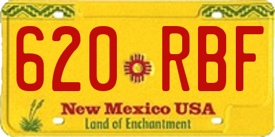 NM license plate 620RBF