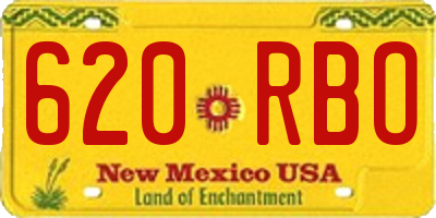 NM license plate 620RBO
