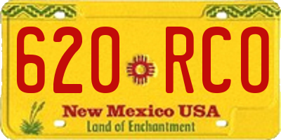 NM license plate 620RCO