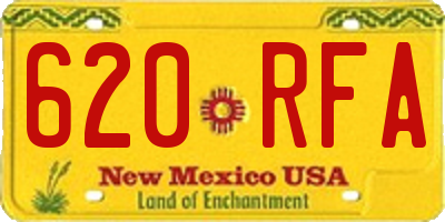 NM license plate 620RFA