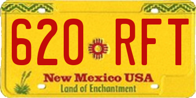 NM license plate 620RFT