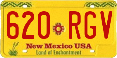 NM license plate 620RGV
