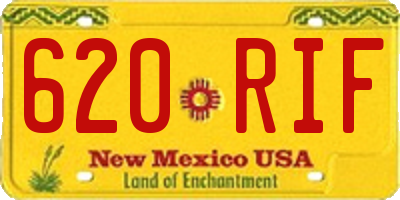 NM license plate 620RIF