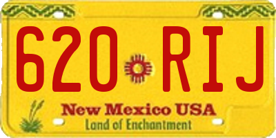 NM license plate 620RIJ