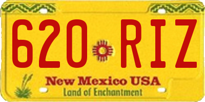 NM license plate 620RIZ