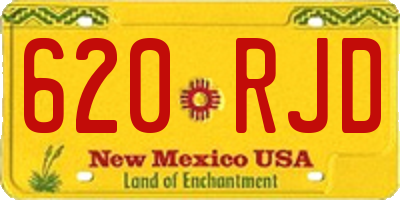 NM license plate 620RJD