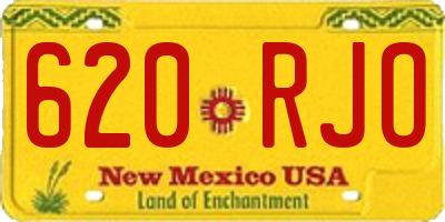 NM license plate 620RJO