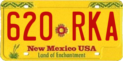 NM license plate 620RKA