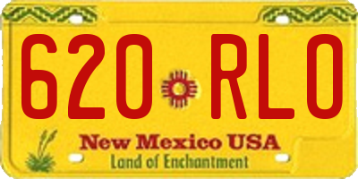 NM license plate 620RLO