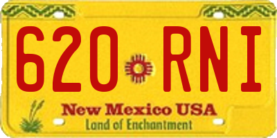 NM license plate 620RNI