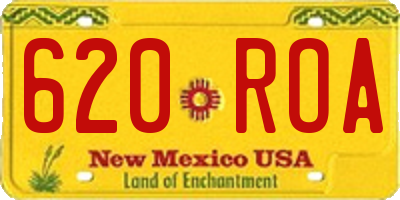 NM license plate 620ROA