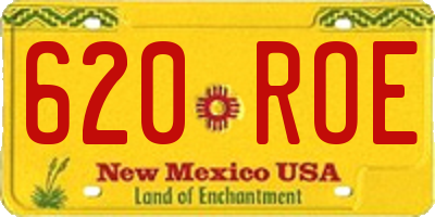 NM license plate 620ROE