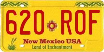 NM license plate 620ROF