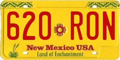 NM license plate 620RON